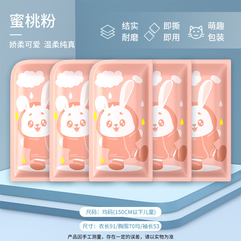 [pocket size to carry around] peach pink rabbit-5 pieces