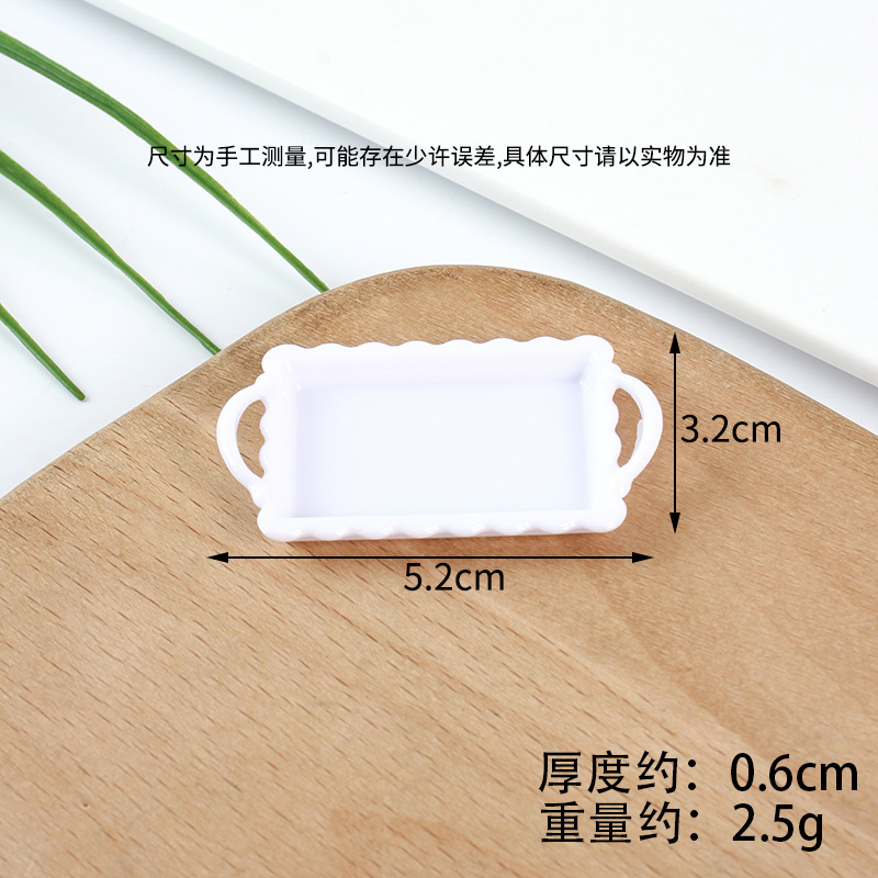 Plato pequeño de plástico blanco simulado para comida, mini plato de comida rápida, plato para bricolaje, juguete de comida, contenedor para pegamento en crema, accesorios.