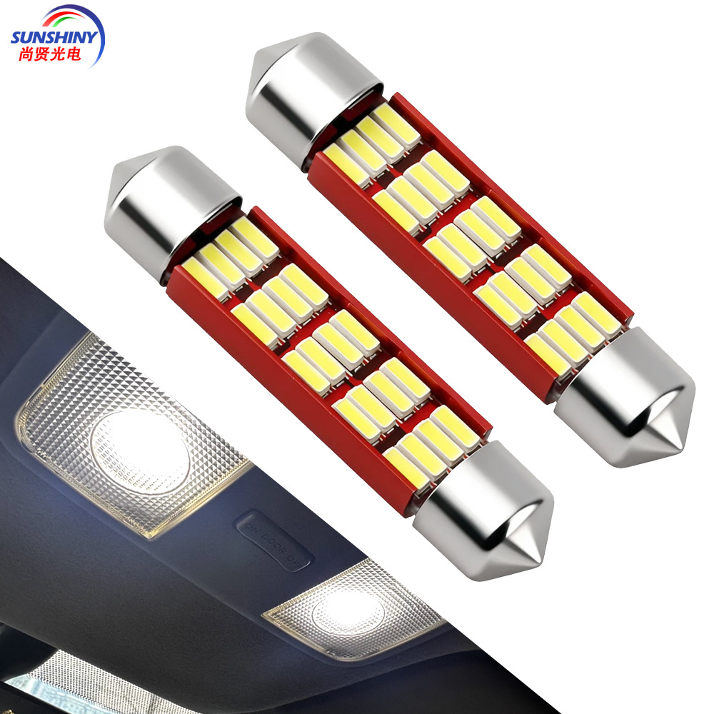 Luces LED para Automóvil Shangxian, Luz de Lectura de Doble Punta, Luz de Techo, Luz LED de Decodificación Continua 4014, Luz de Maletero, Luz de Matrícula