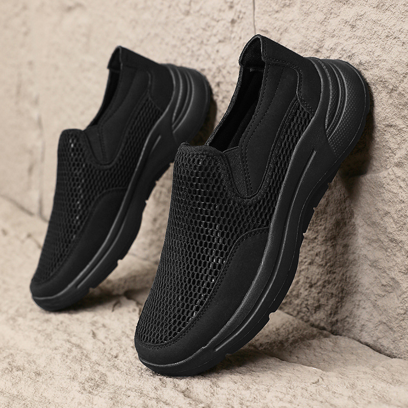 Verano extragrande 48 zapatos de hombre, un pie, tejido volador, desodorante, zapatos casuales 47, zapatos deportivos transpirables de una sola red livianos, hombres 46