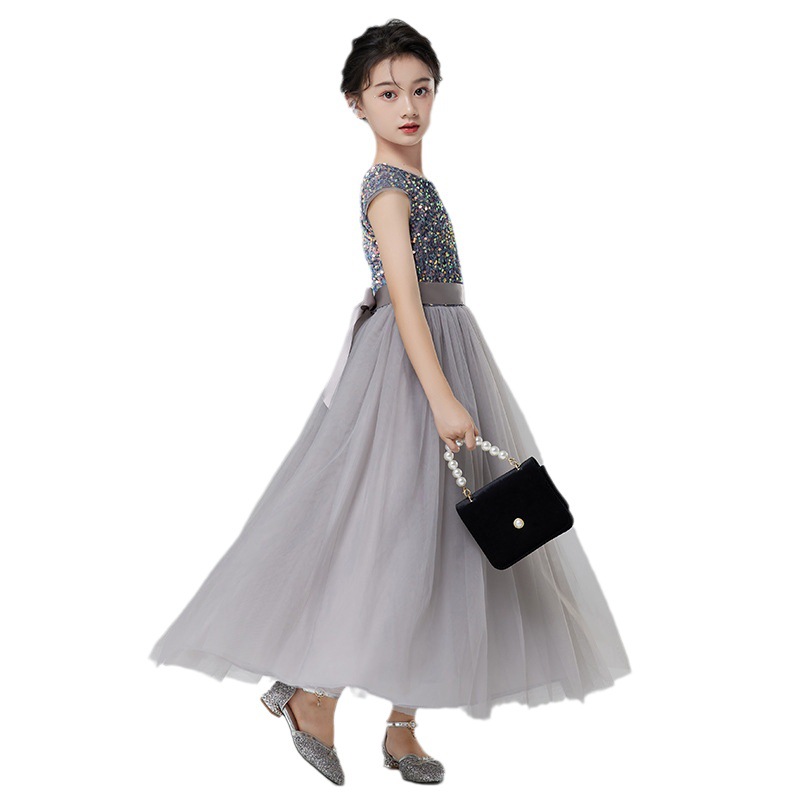 Vestido de princesa para el décimo cumpleaños de las niñas Concurso de piano para niñas