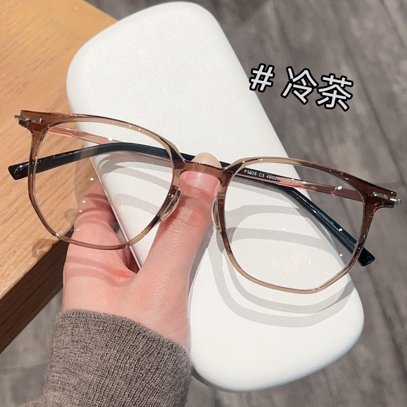 新商品の超軽量プラスチック鋼の多角形の小さい枠のTR90メガネの枠の卸売りの女性のすっぴんの神器は近視に配合することができて度数があります。|undefined