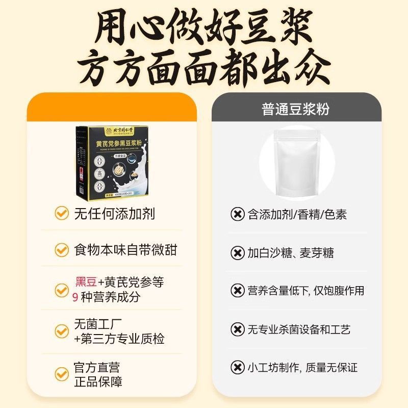 北京同仁堂豆浆粉 黄芪党参黑豆浆粉 工厂一件代发无蔗糖营养早餐|undefined