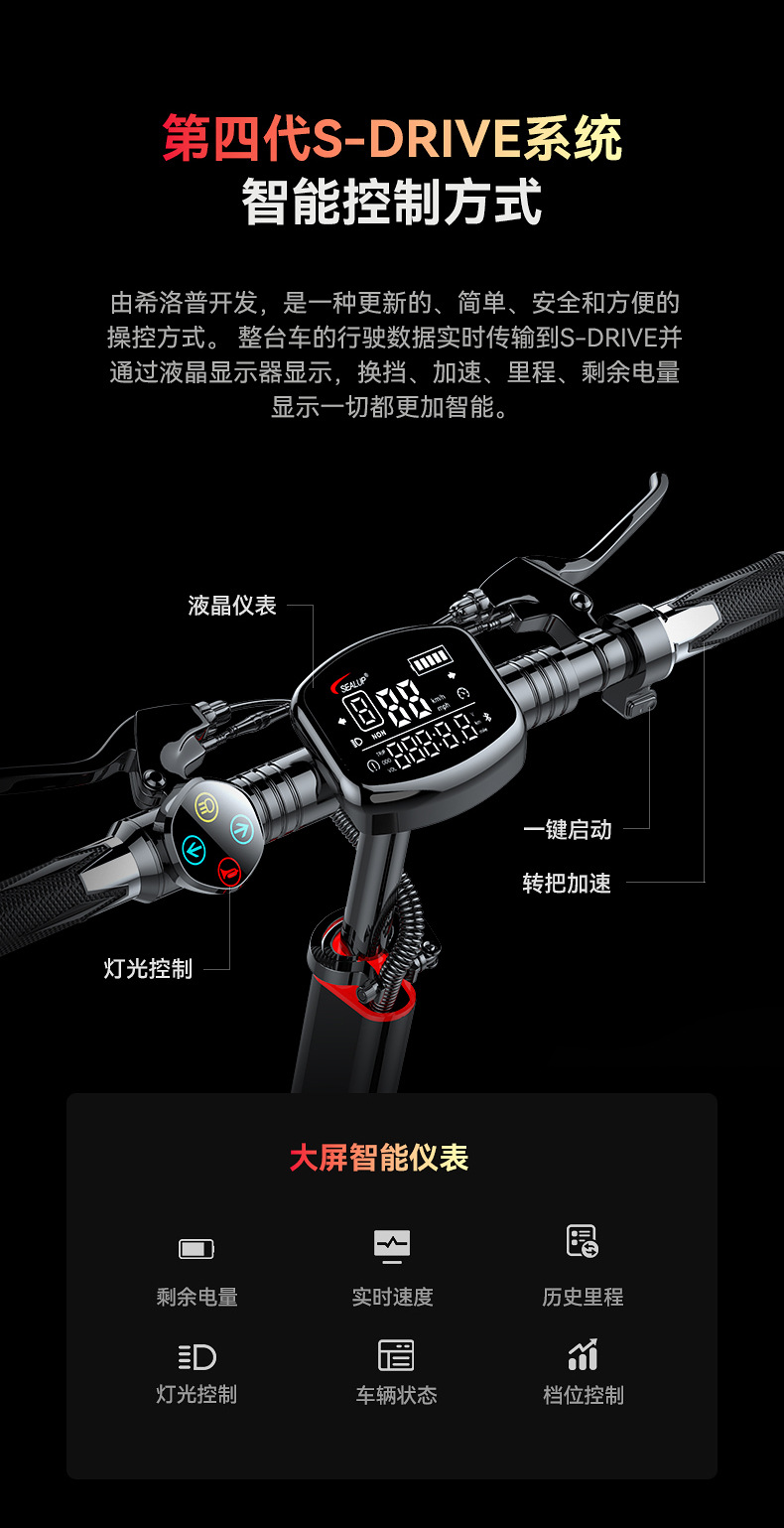 Xilop Electric Scooter with Ultra-Long Battery Life, Off-Road Folding Mobility Scooter, Two-Wheel Scooter, Electric Driving Aid