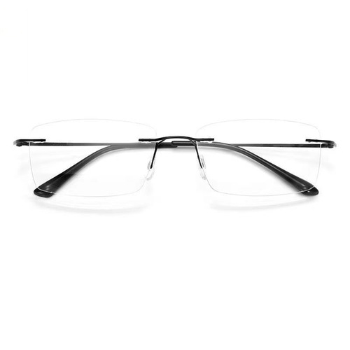 2025 Ultra-Light Rimless Eyeglass Frame Business Clear Blue Light Blocking Myopia Glasses for Men and Women, Comes with Prescription Lenses