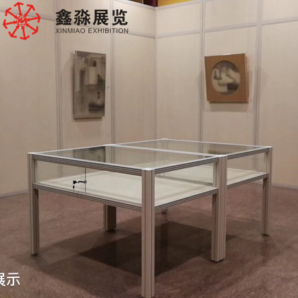 60方柱配四分八槽方柱玻璃柜台展览厅博物馆样品间展会易拆装柜厂