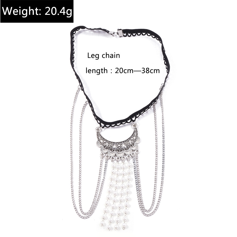 Title 8, Cadena de muslo con borla de diamantes de imita...