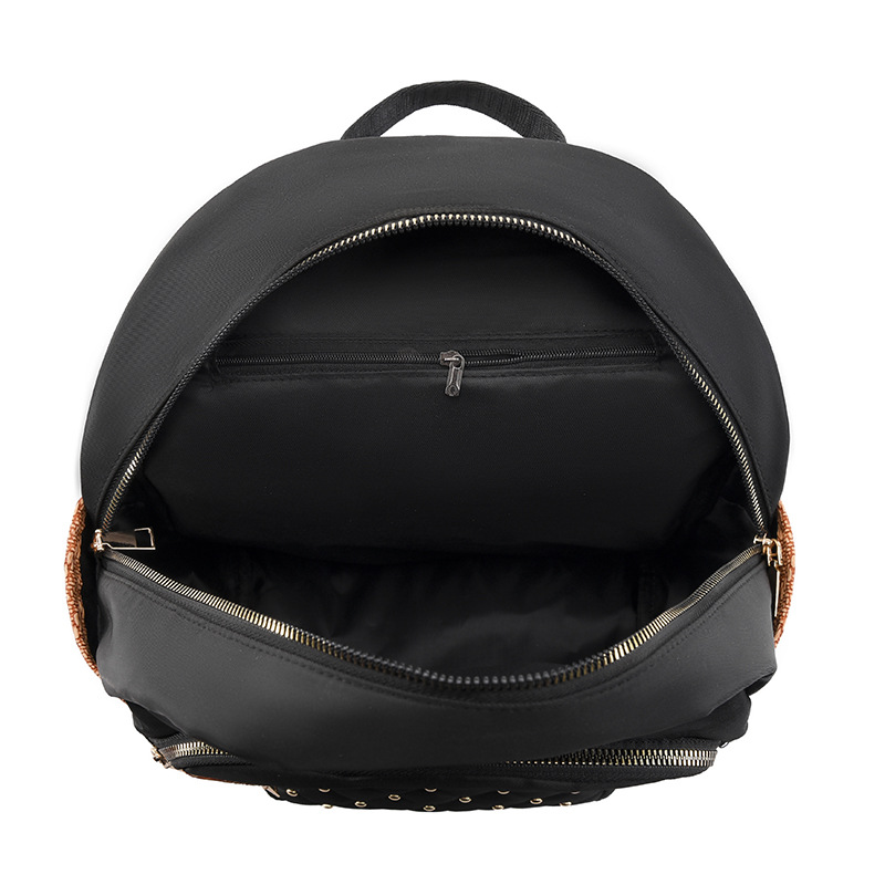 2023 otoño nuevas señoras casuales mochila de tela Oxford moda rombo gran capacidad contraste color mochila de viaje marea