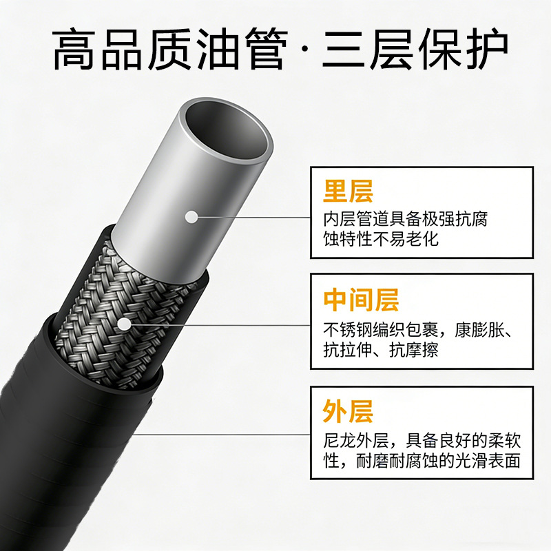 Modified Scooter Front and Rear Disc Brake Oil Lines, Electric Vehicle Brake Oil Lines, High-Pressure Steel Hoses, Universal, Colorful