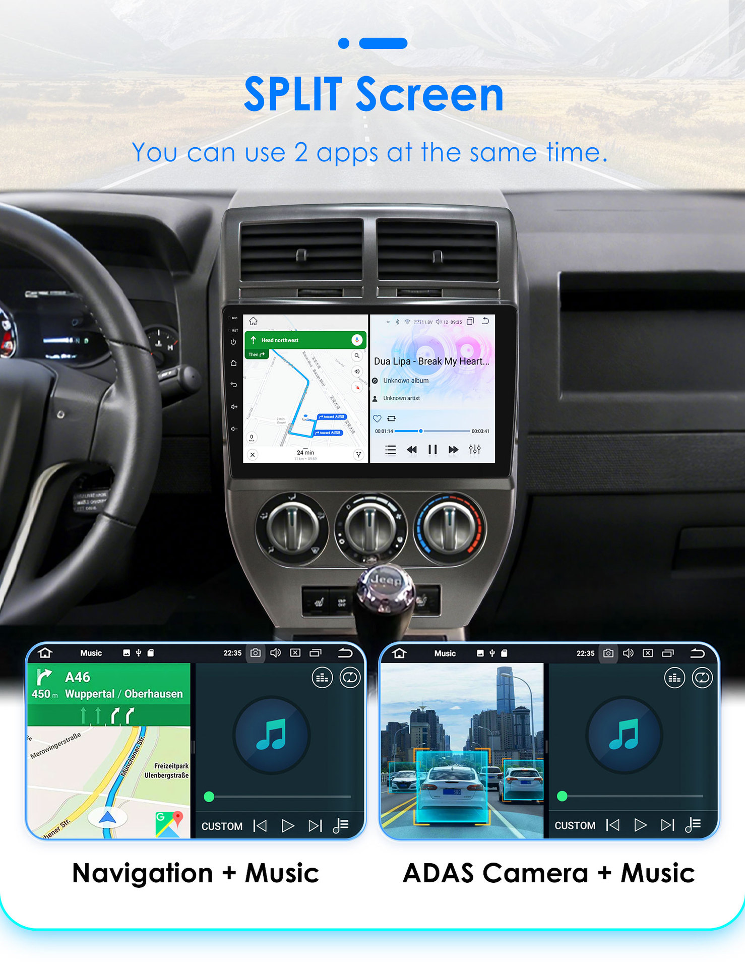 Suitable for Jeep Compass 07-09 Car Android Large-Screen Navigation System Gps All-In-One Device