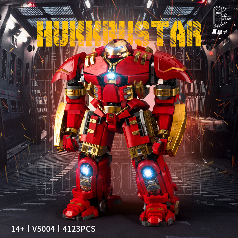 K caja V5004 mecha de acero HOKE de alta dificultad ensamblaje de bloques de construcción modelo de juguete adornos regalo de cumpleaños para niños