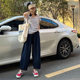 Pregnant Women's Pants plus size Fashion Loose Slimming Harlan Pants Women's High Waist Belly-supporting Cropped Denim Carrot Pants 8582