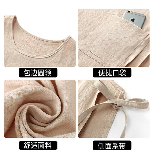 Apron 2025 New Model 100% Cotton Kitchen Home Use Cooking Catering Special Purpose Custom Logo Printed Word Pure Cotton Workwear