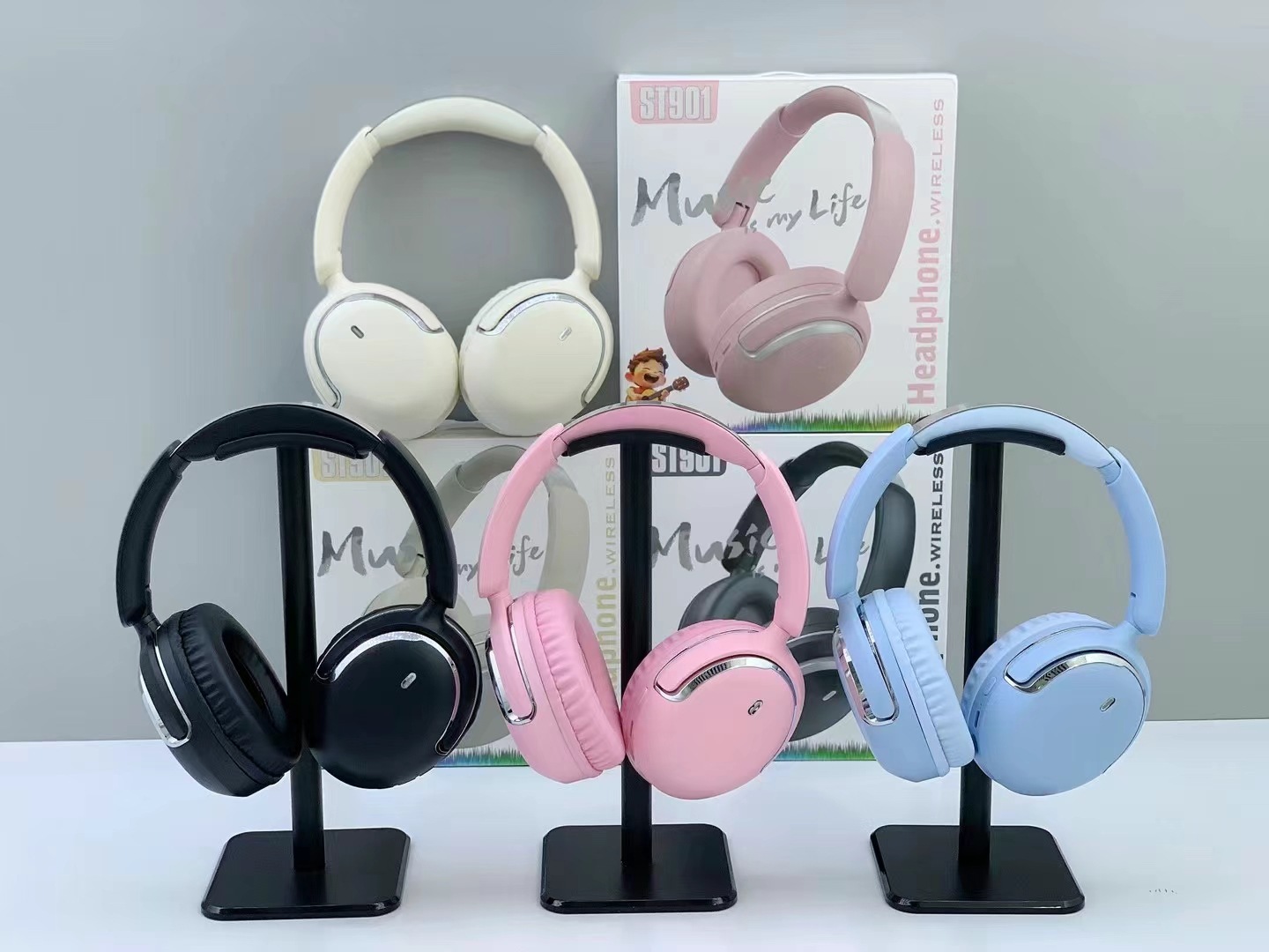 Nuevo transfronterizo ST901 auriculares Bluetooth plegables estéreo inalámbrico comercio exterior auriculares de música deportiva