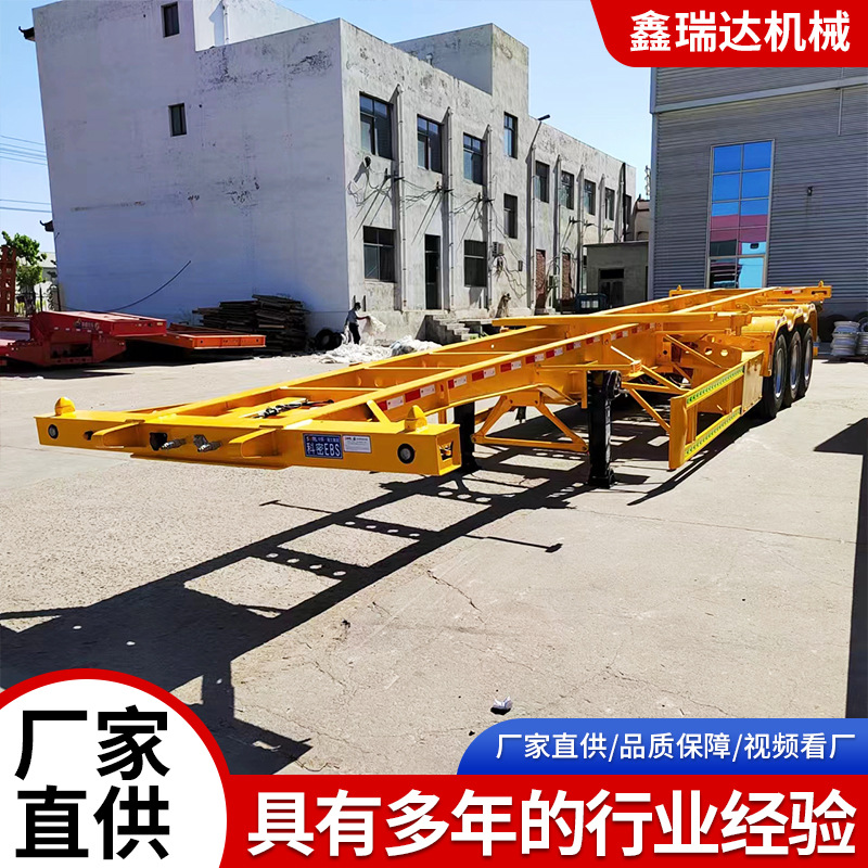 外贸出口轻型骨架式运输车 40英尺45英尺骨架式集装箱运输半挂车