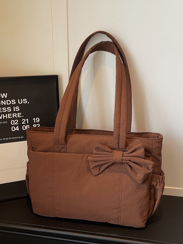 Bolso de lazo retro simple y ligero de color sólido bolso especial de costura de coche de moda femenino bolso de ropa de algodón de textura de hombro único bolso de moda