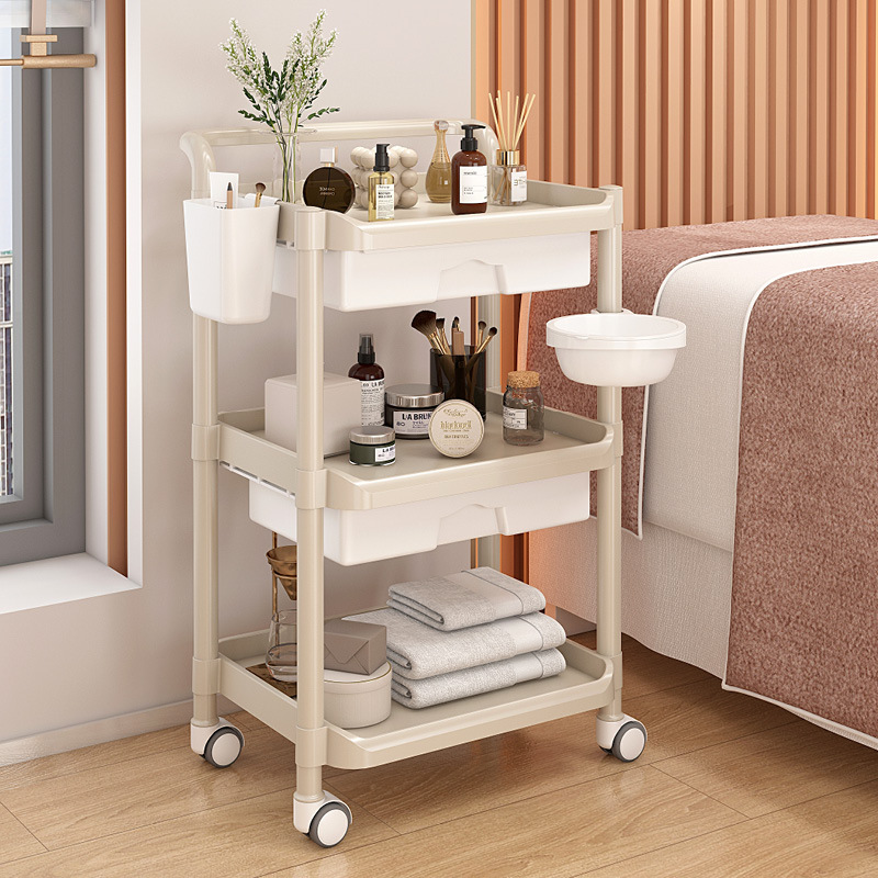 Doble cajón de tres capas de color camello + cubo + maceta nuevo modelo de plástico completo * 0x0cm * *