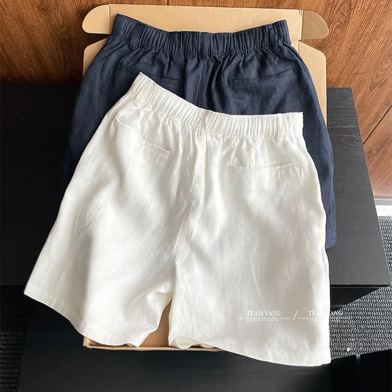 Laqian デザイン ソリッドカラー シンプル トレンディ スポーツ ルーズ 多用途 夏 ストレート ショーツ 軽量 香港スタイル メンズ ファッション|undefined