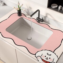 キッチンカウンタートップ排水パッド洗面台カット可能なマット浴室浴室洗面台蛇口吸収性パッド