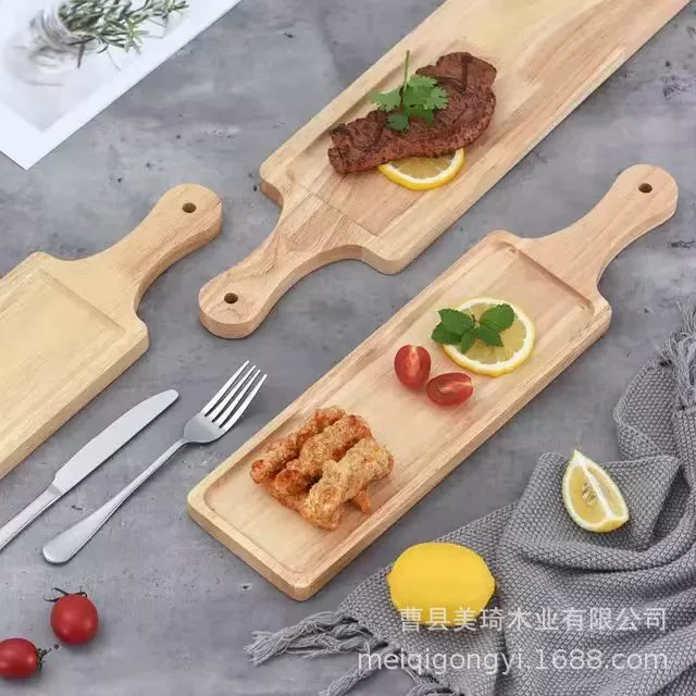 Современный простой лоток из цельного дерева многообразного хранения Западная еда Фрукты стейк лоток оптовый дисплей деревянный лоток