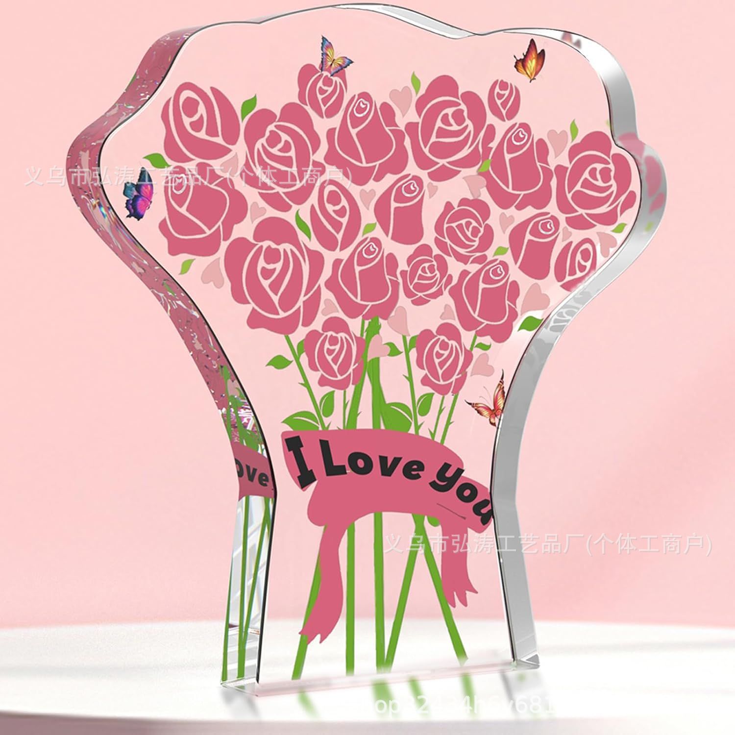 亚马逊跨境新品亚克力桌面摆件送姐妹情人节圣诞节装饰品礼物