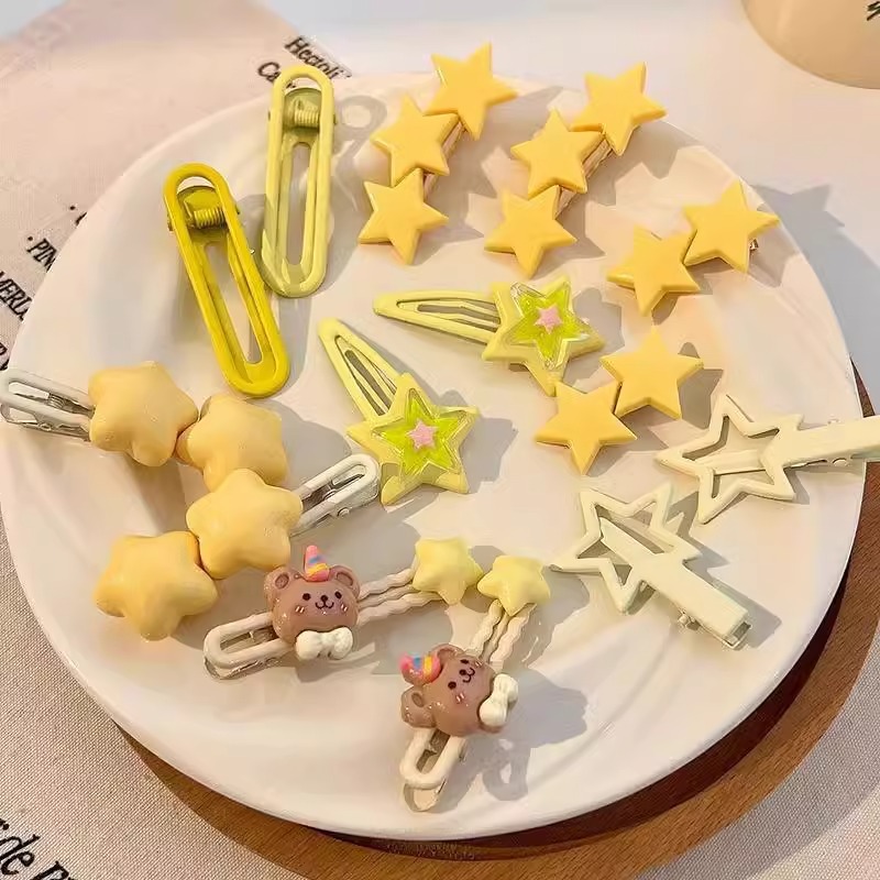 Horquilla estrella hembra linda horquilla de dopamina de verano clip de flequillo lateral para cabello roto 2024 nuevo clip pequeño y2k