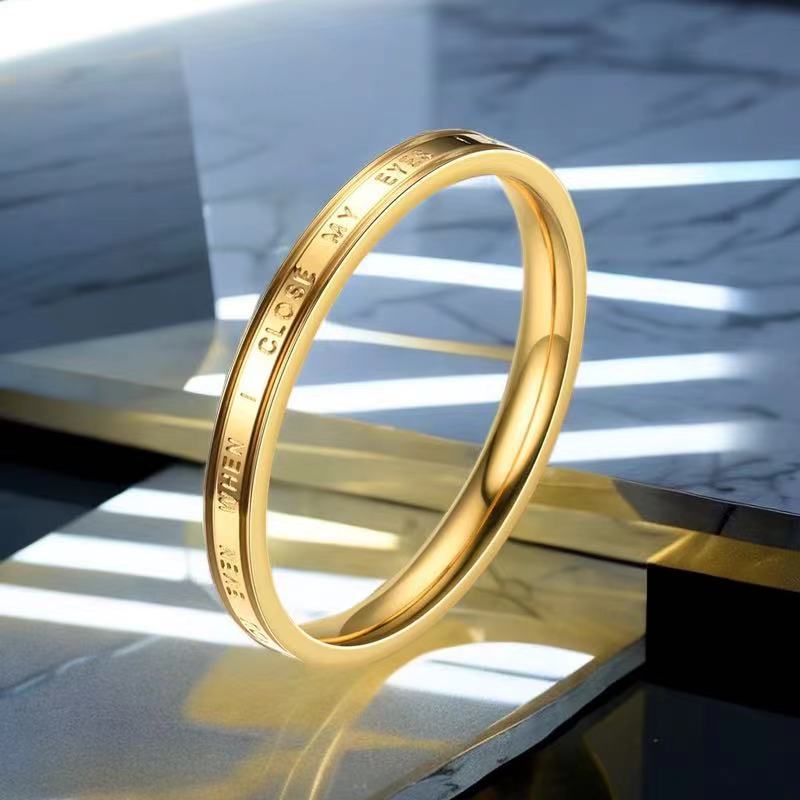 Anillo estrellado de acero inoxidable femenino ins estilo nicho avanzado color no se desvanece joyería de acero de titanio al por mayor