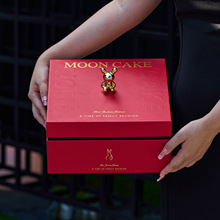 2024金辉月朔双层硬盒8粒月饼包装盒手工流心蛋黄酥手提礼品盒