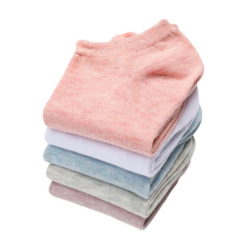 Asrla 5 pairs of boxed socks for women spring and summer boat socks for women low cut shallow socks solid color manufacturer one drop shipping