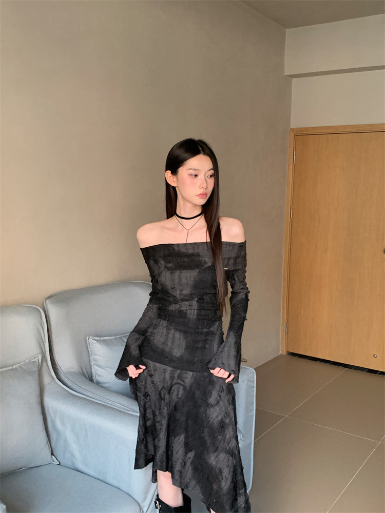 GraceChic In Stock Off-Shoulder Niche Wasteland Style Hot Girl Outfit Dress_voghion.com