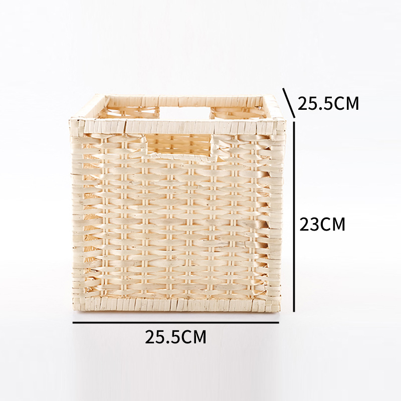 Cesta de almacenamiento de paja de calabaza transfronteriza tejida a mano cesta de almacenamiento caja de almacenamiento de artículos diversos caja de almacenamiento cuadrada marco de almacenamiento plegable