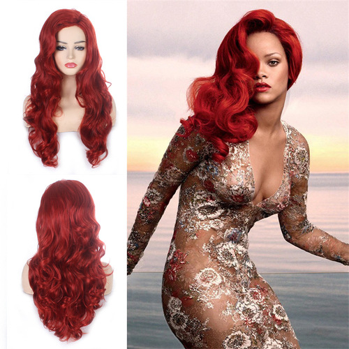 Princess Ariel mermaid red wig female long curly hair Shana. Game anime cos wig