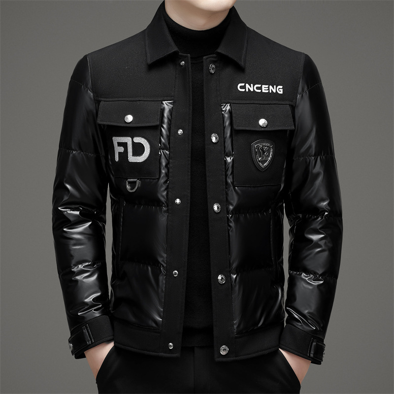 Tommy La Meng Lightweight down Jacket Men's 2025 Winter New Warm Short Jacket Trendy Brand Lapel Jacket Men