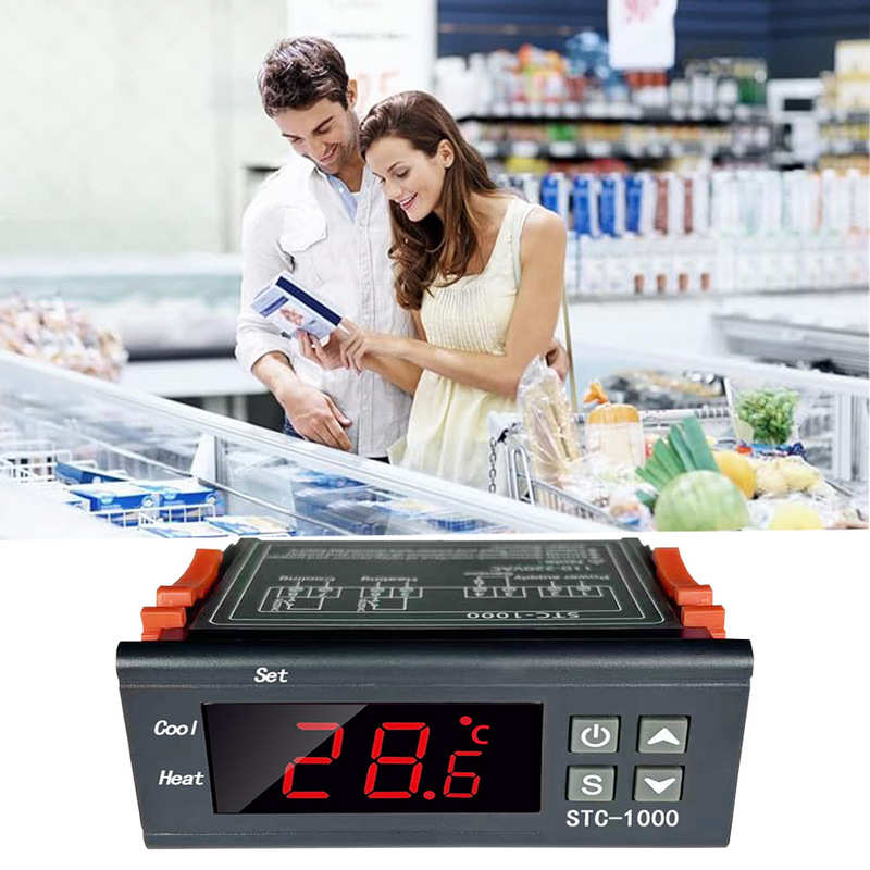 Factory Direct Sales Stc-1000 Refrigerator Temperature Controller Refrigeration Heating Alarm Digital Intelligent Thermostat