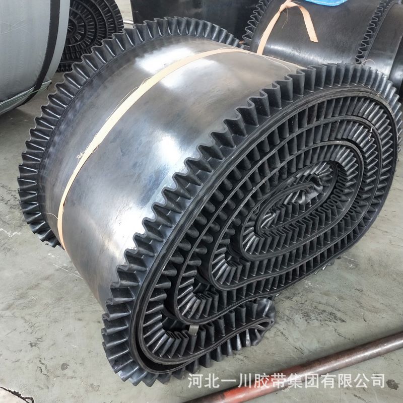 环形挡边输送带批发 800宽皮带秤尼龙裙边橡胶皮带工业运输波纹带