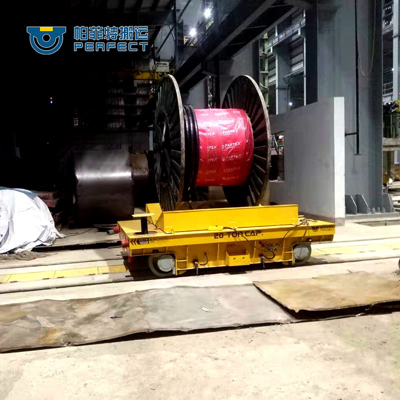 低压轨道式电动平板车 车间牵引电动平车 钢厂高温平台搬运设备