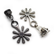 现货批发拉链头时尚太阳花装饰拉链头箱包服装鞋靴高档配件拉头