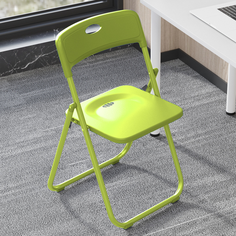 Silla plegable, silla de comedor de plástico para el hogar, evento portátil, capacitación en conferencias, respaldo del personal, silla de computadora, taburete, simple ins