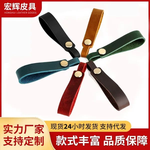Cross-border New Retro Crazy Horse Leather Key Case Family Universal Cowhide Key Case Gift Genuine Leather Keychain Leather Case