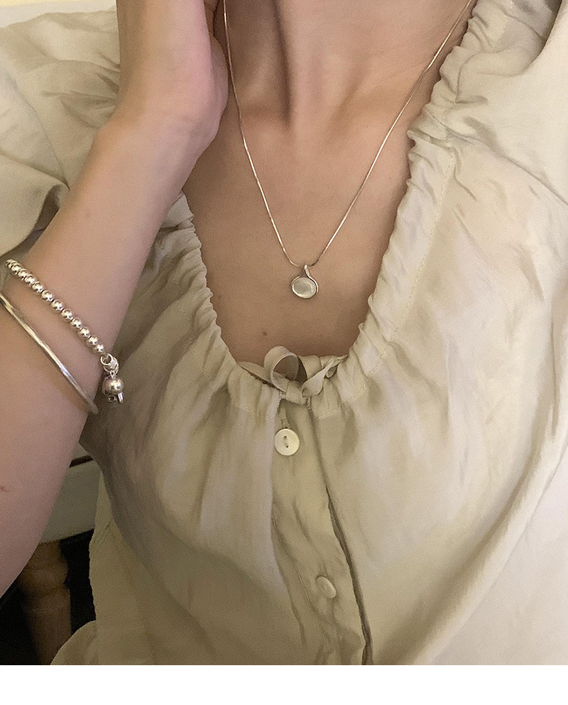 S Pure Simple Summer Fresh Light Luxury Versatile Shell Collar Silver Necklace with High Quality and Internet Celebrity_voghion.com