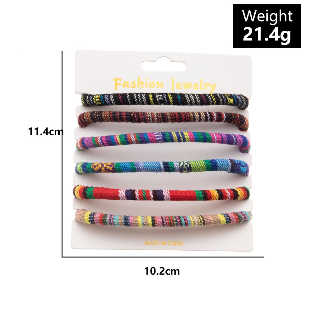 Retro Retractable Colorful Braided Bracelet Set display picture 2