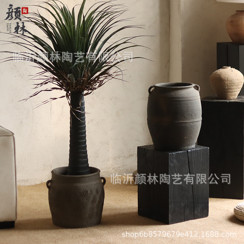 Cerámica de tierra antigua cerámica de viento tranquilo ornamentos cerámica antigua cerámica intangible cerámica hecha a mano decoración residencial vintage vasijas de cerámica