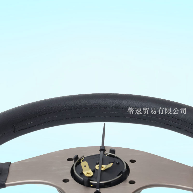 Factory direct sales MOMO modification 14inch TUNER bronze genuine leather racing steering wheel universal flat wheel 350mm