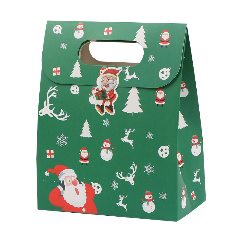 Venta directa de Navidad bolsa de papel Portátil Bolsa de regalo galleta de la galleta bolsa de caramelo bolsa de regalo de los niños de dibujos animados