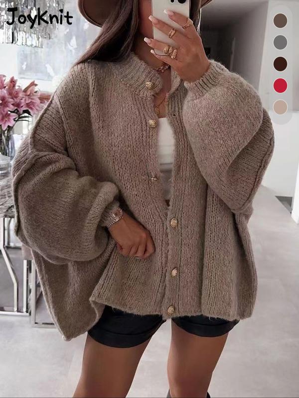 2025 New Cross-Border Dropshipping Women's Solid Color Button Cable Knit Cardigan (Casual Long Style) 2025 New Cross-Border Dropshipping Women's Solid Color Button Cable Knit Cardigan (Casual Long Style)