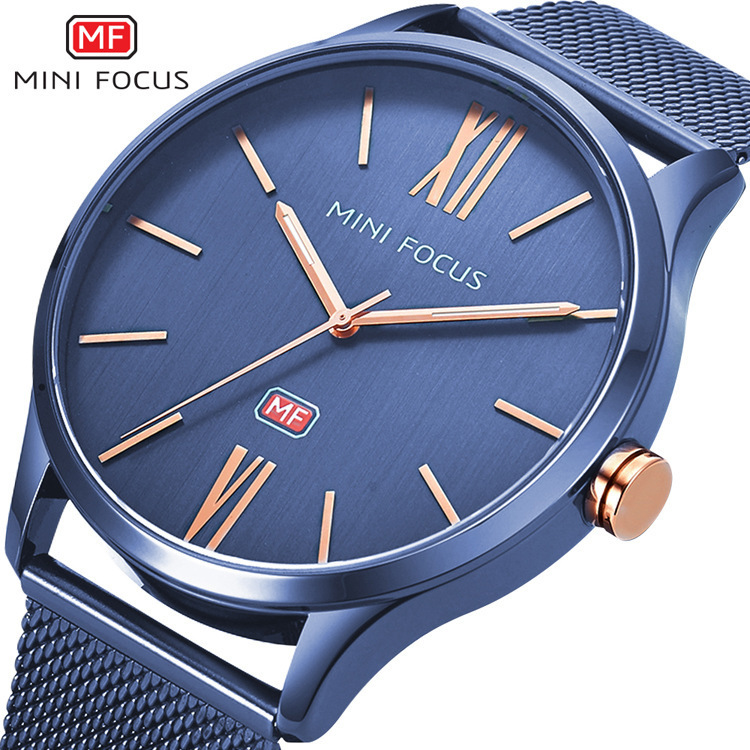 Mini Focus Ultra-Thin Business Men's Watch Japanese Movement Luminous Waterproof Quartz Watch Milan Belt 0018g