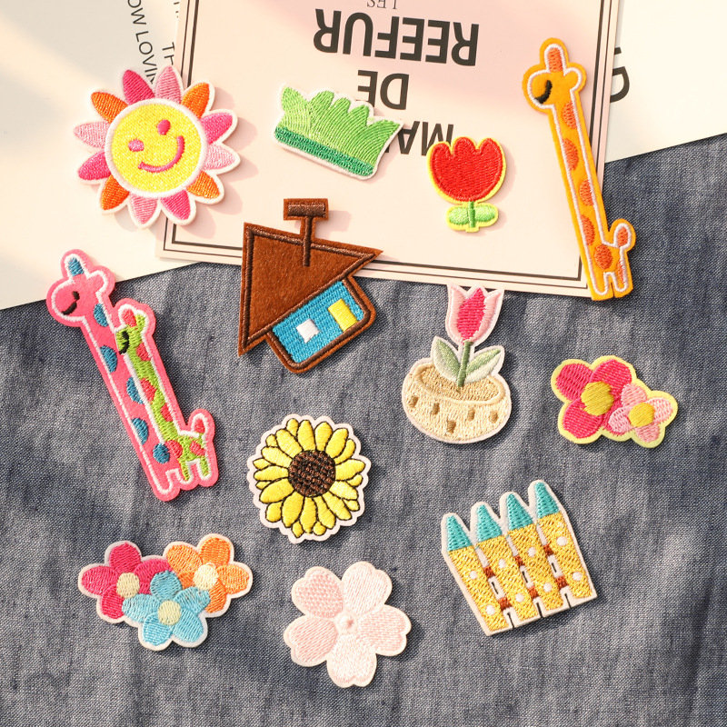 卡通徽章布贴电脑绣花标补丁熨烫帖童装辅料饰品配件绣花标布贴