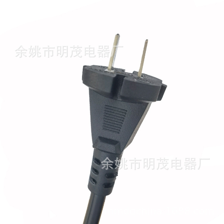 纯铜电动工具10A二芯国标电源线插头 国标CCC认证圆头两插电源线