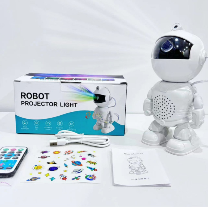 Proyección de luz de cielo y estrella aeroespacial Astronauta Bluetooth Gypsophila luz de ambiente láser Control remoto Astronauta luz de proyección de cumpleaños