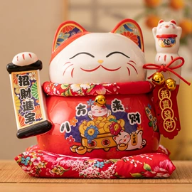 招财猫;陶瓷工艺品;招财摆件